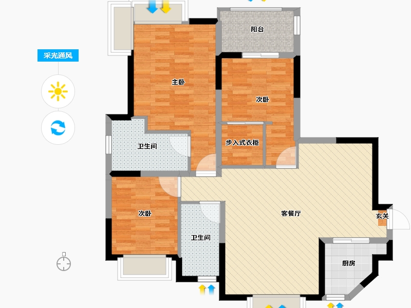 江苏省-南京市-西堤国际-94.05-户型库-采光通风