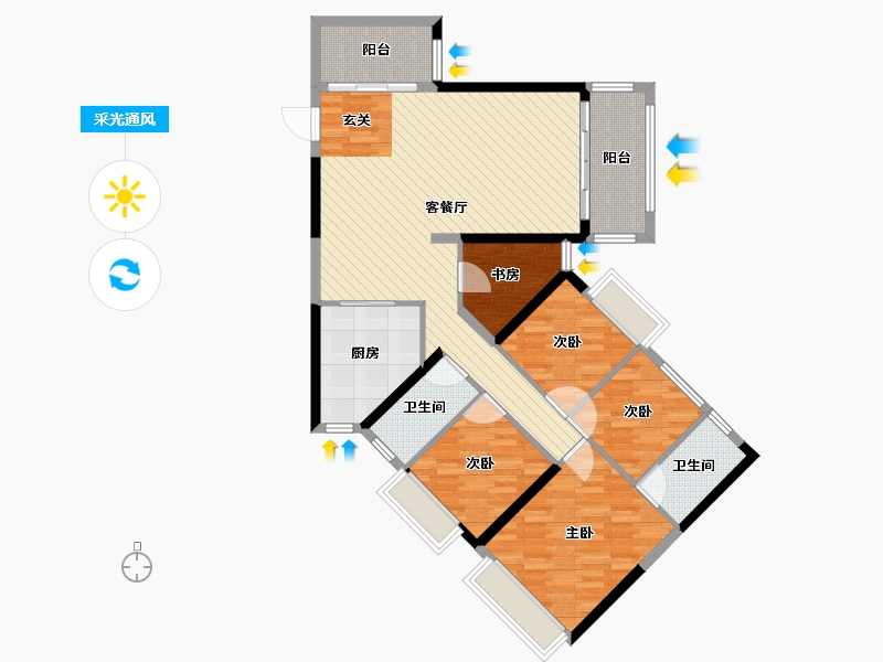 广西壮族自治区-贵港市-翰林世家二期-112.29-户型库-采光通风