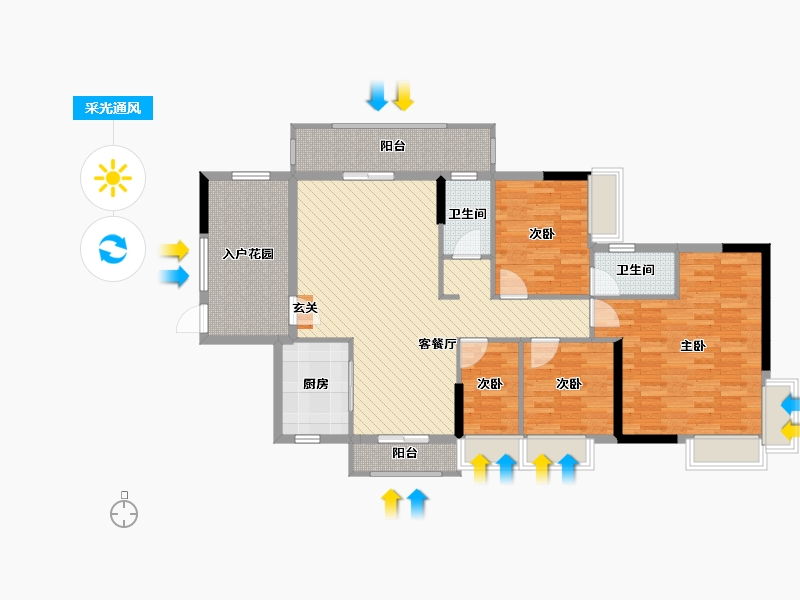 广东省-梅州市-翰林华府-116.73-户型库-采光通风