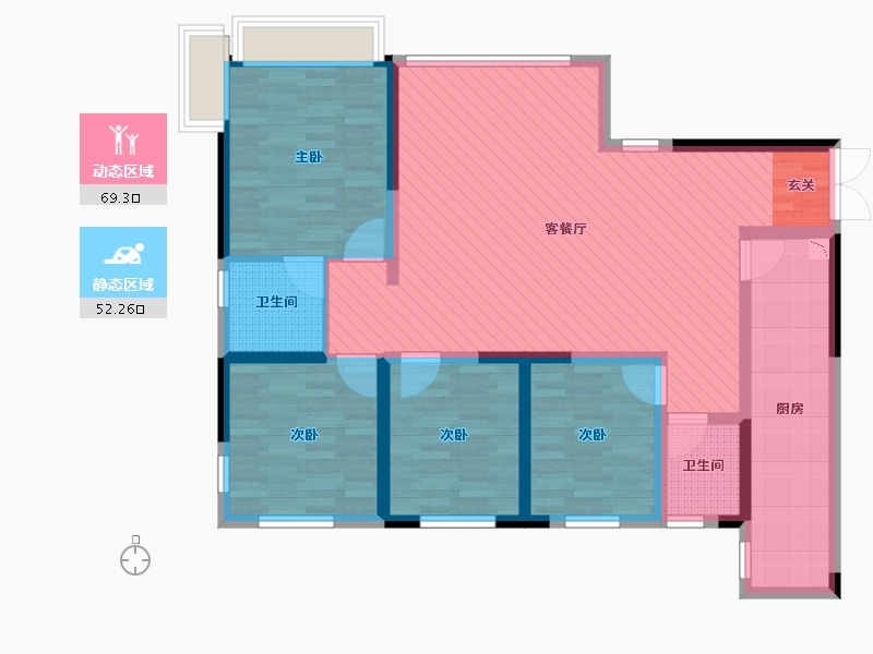 四川省-宜宾市-成中城中央-107.34-户型库-动静分区