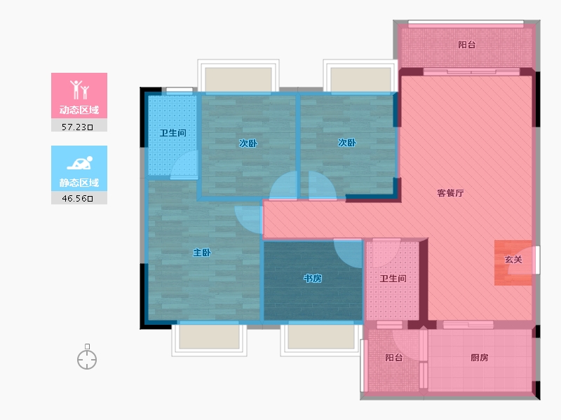 广东省-中山市-云山雅墅-91.41-户型库-动静分区