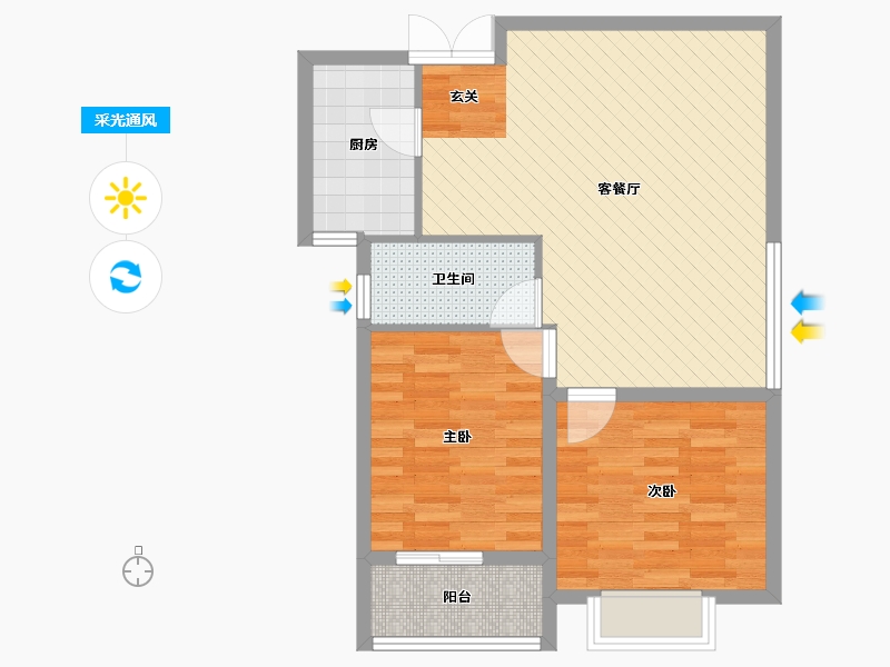 江苏省-徐州市-盛世豪庭-70.14-户型库-采光通风