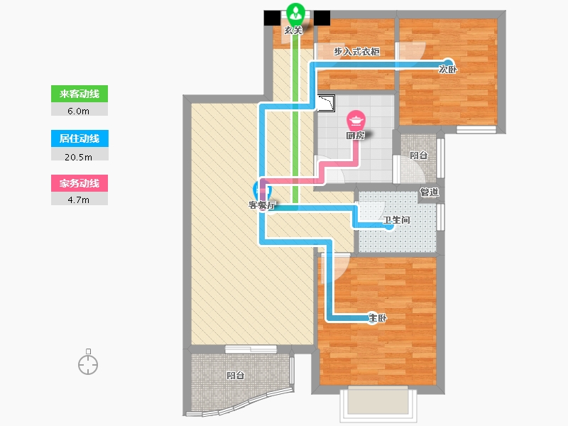 上海-上海市-新湖明珠城-74.32-户型库-动静线