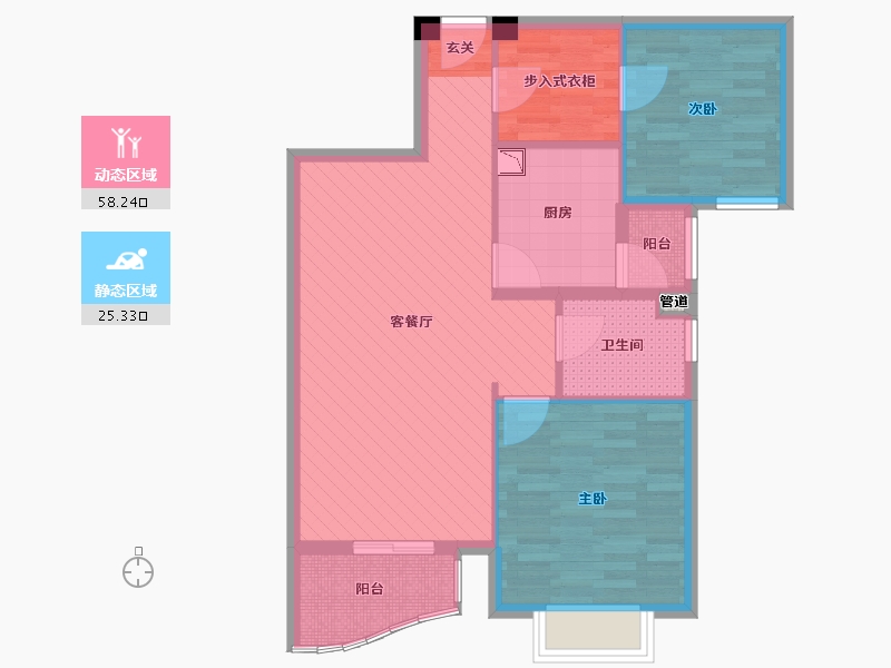 上海-上海市-新湖明珠城-74.32-户型库-动静分区