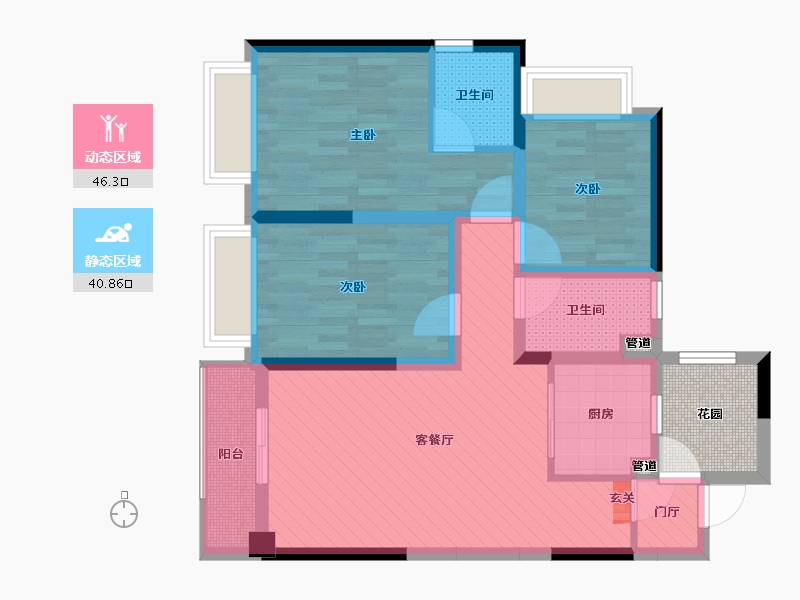 广西壮族自治区-贵港市-通泰爱丽舍-79.79-户型库-动静分区