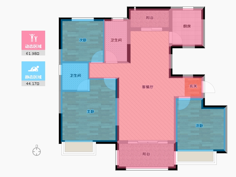 安徽省-芜湖市-万厦-92.95-户型库-动静分区