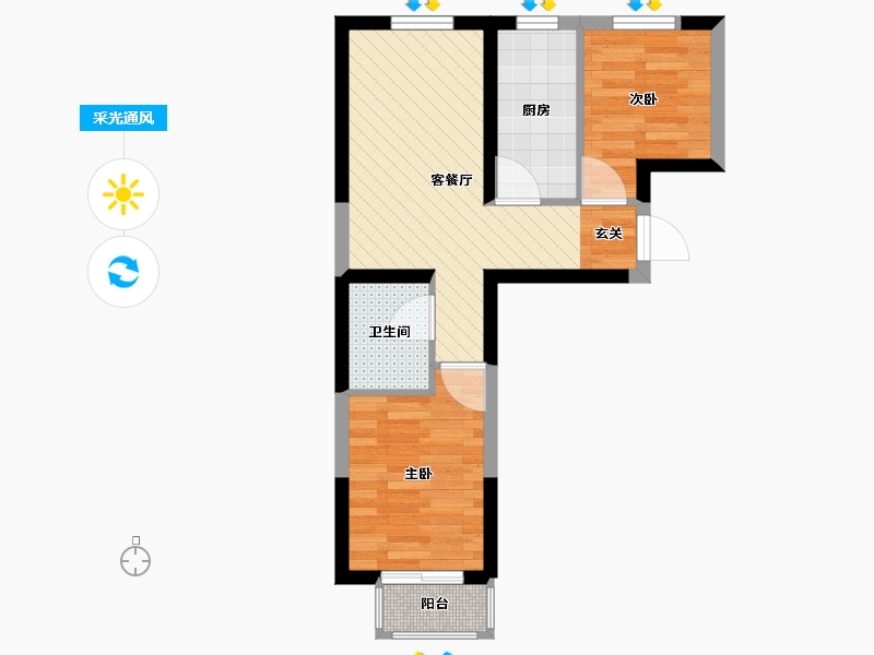 河北省-邢台市-襄南家园-42.30-户型库-采光通风