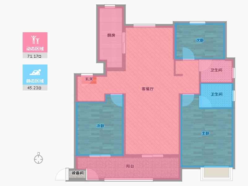 安徽省-铜陵市-滟澜公馆-103.57-户型库-动静分区