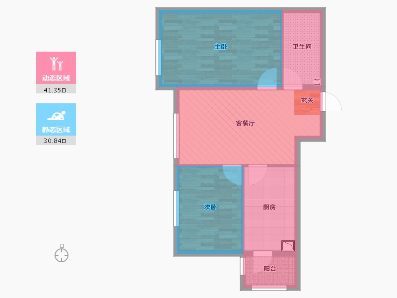 黑龙江省-哈尔滨市-征跃小区-64.00-户型库-动静分区