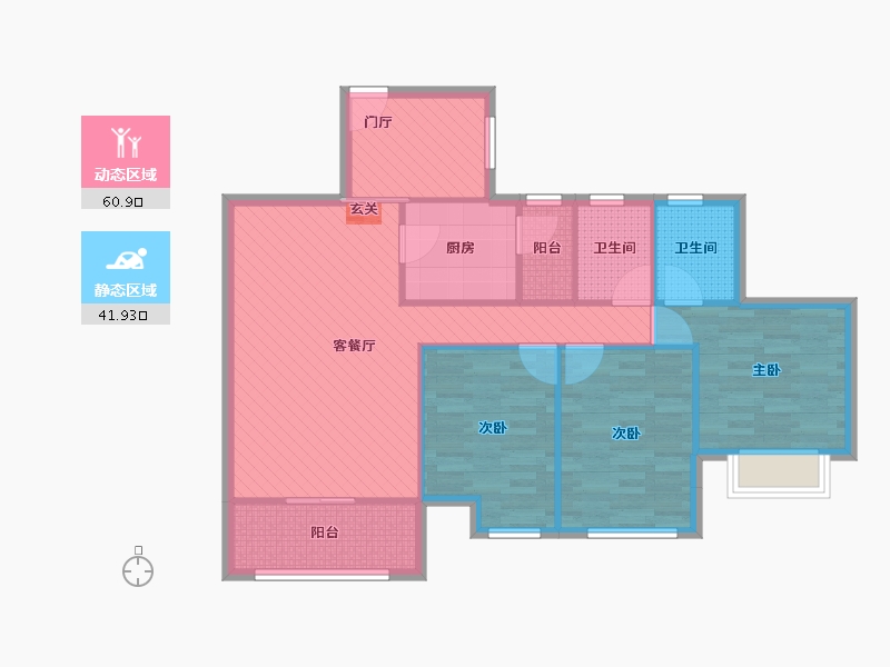 重庆-重庆市-重庆警察学院家属区-92.05-户型库-动静分区