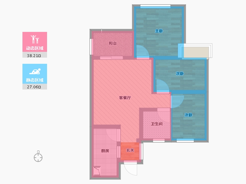 福建省-福州市-马尾正荣财富中心-55.35-户型库-动静分区