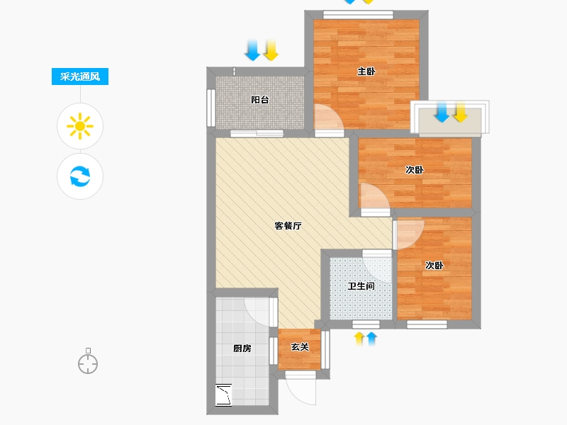 福建省-福州市-马尾正荣财富中心-55.35-户型库-采光通风