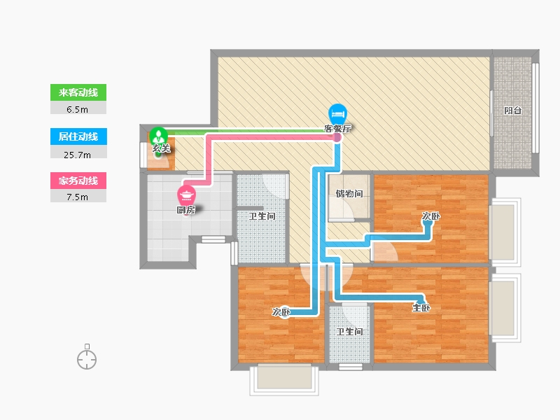 安徽省-合肥市-秀珍大厦-C区-98.23-户型库-动静线