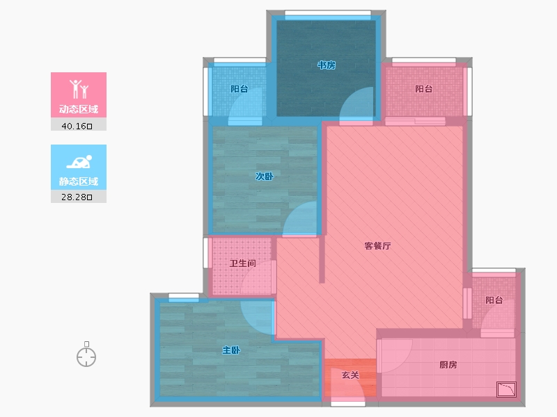 四川省-达州市-泰诚十里水街-58.49-户型库-动静分区