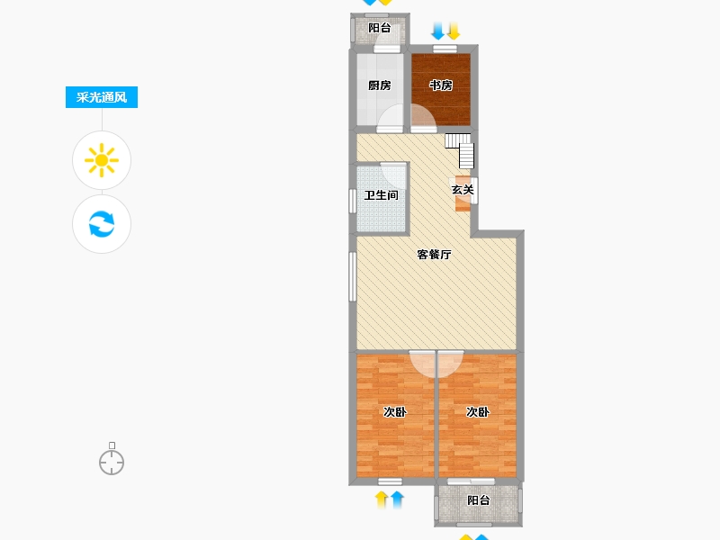 北京-北京市-世纪-63.71-户型库-采光通风