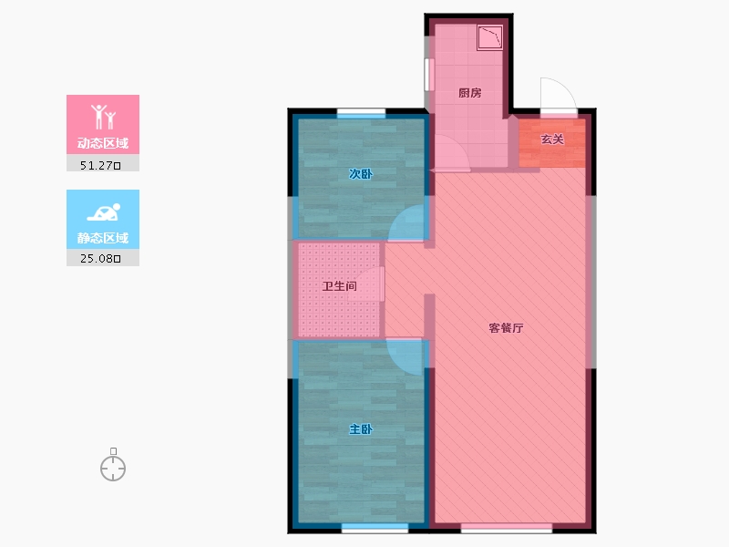 辽宁省-沈阳市-金地铁西檀府-68.06-户型库-动静分区