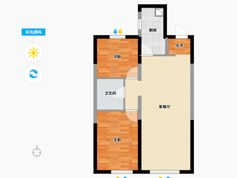 辽宁省-沈阳市-金地铁西檀府-68.06-户型库-采光通风