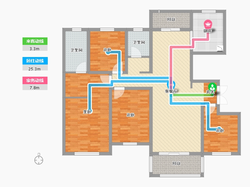 河南省-济源市-建业壹号城邦天玺-125.02-户型库-动静线