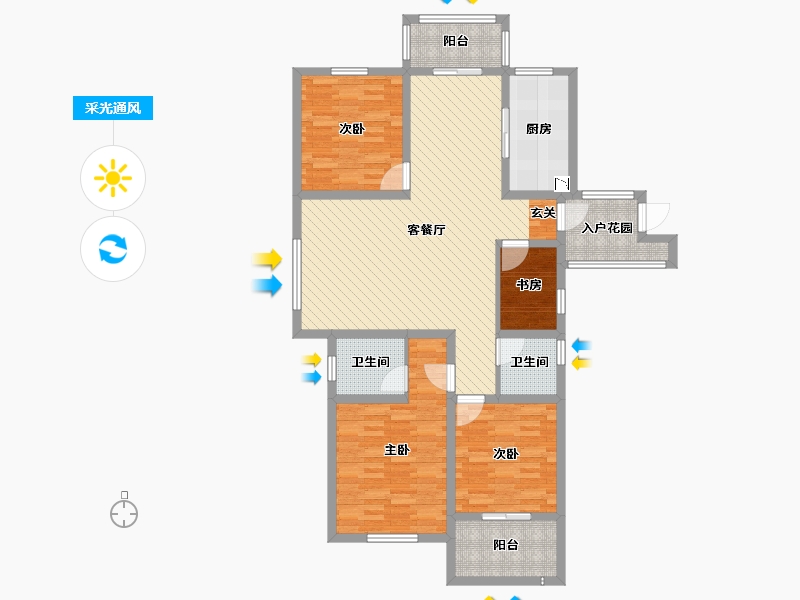 江西省-上饶市-金福家园-113.90-户型库-采光通风