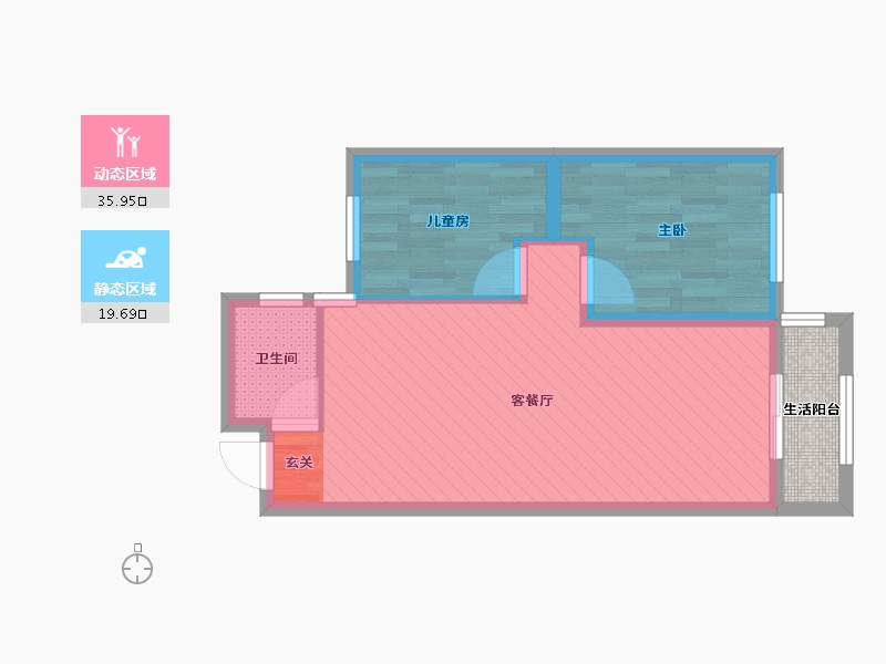 浙江省-金华市-中天学府诚品-52.37-户型库-动静分区