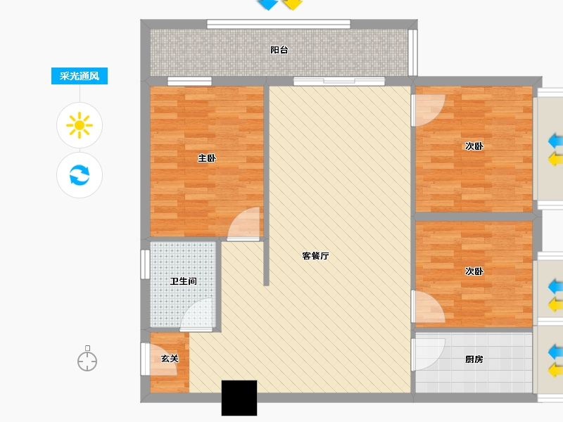 广西壮族自治区-防城港市-北部湾商业中心-87.95-户型库-采光通风