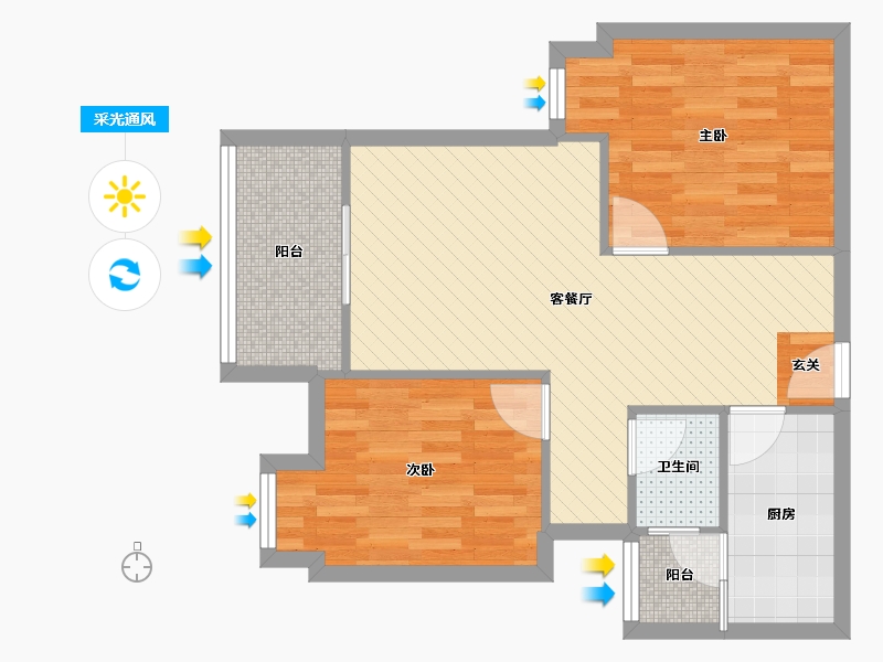 四川省-成都市-川网国际-62.57-户型库-采光通风