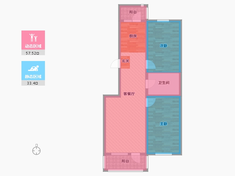 内蒙古自治区-呼伦贝尔市-那景名都-80.00-户型库-动静分区