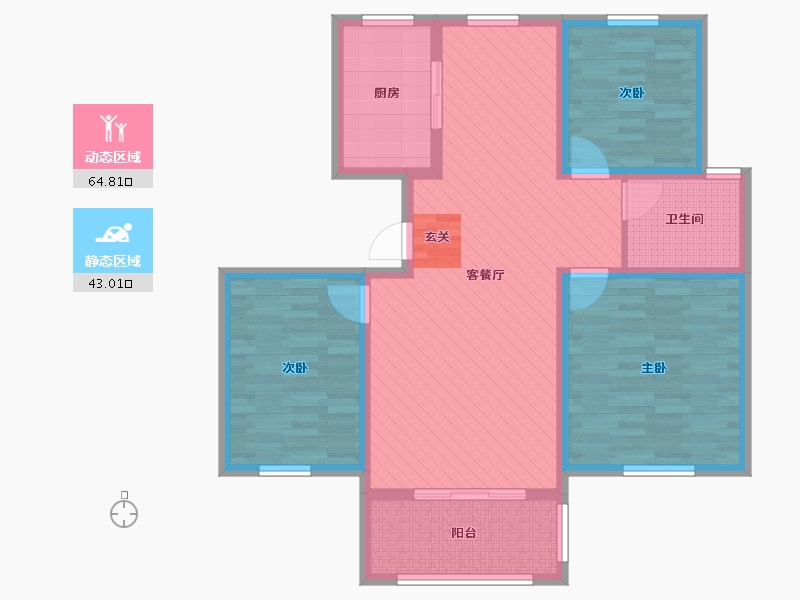 山东省-济宁市-汶上水景雅居-95.00-户型库-动静分区