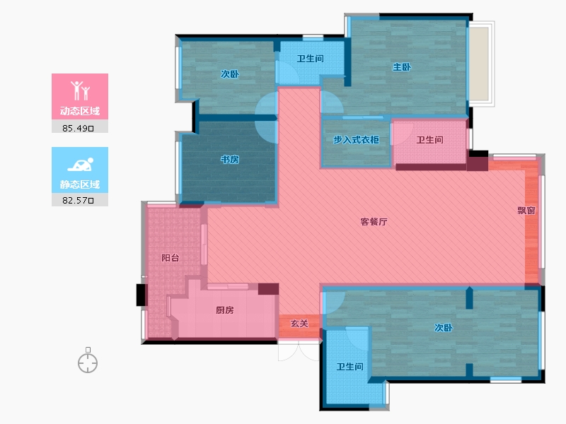 广东省-珠海市-华发新城-三期-150.00-户型库-动静分区