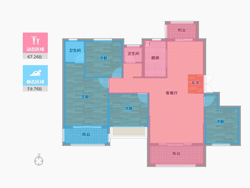 湖南省-长沙市-湘预家园-112.30-户型库-动静分区