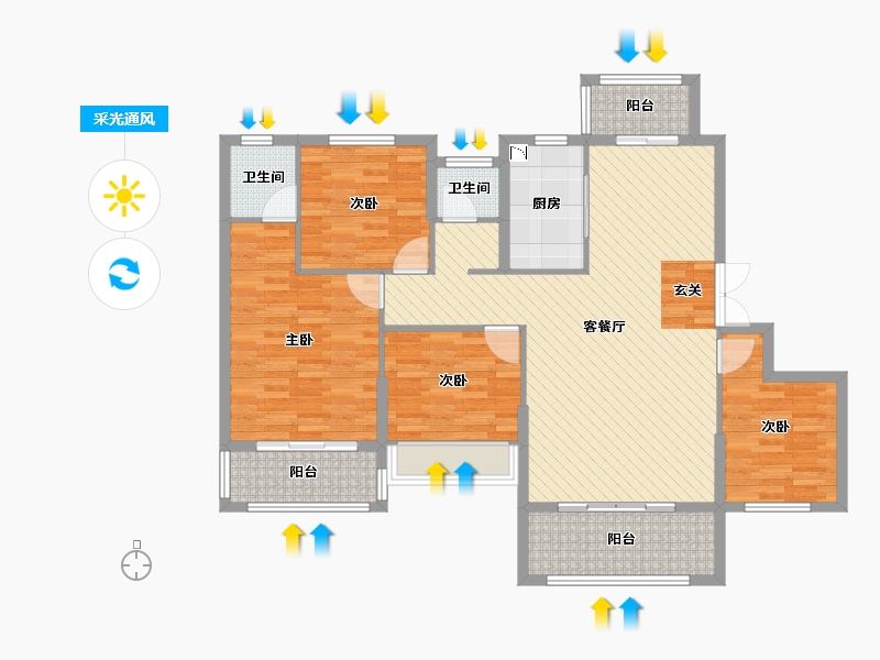 湖南省-长沙市-湘预家园-112.30-户型库-采光通风