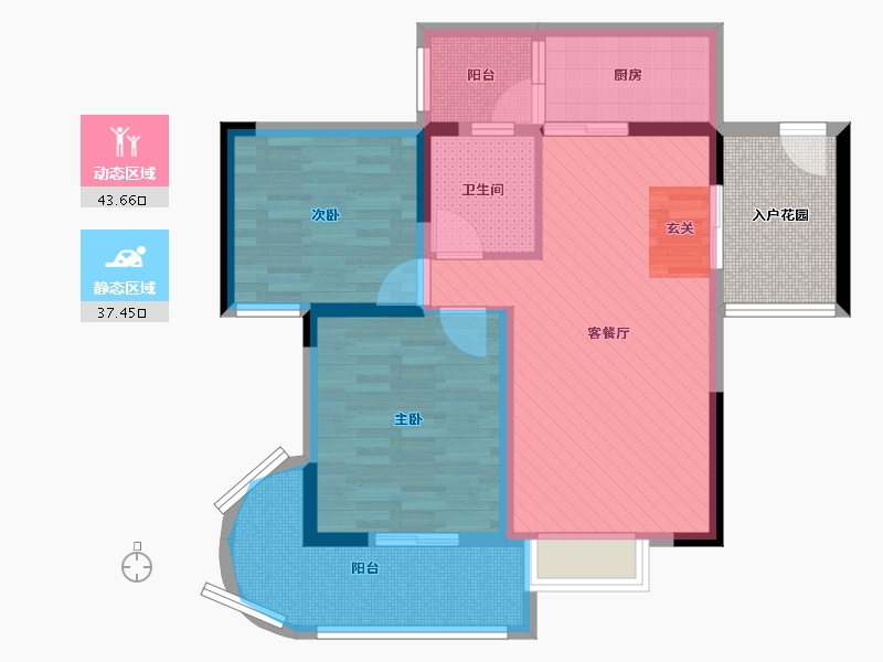 四川省-成都市-元益花园-77.14-户型库-动静分区