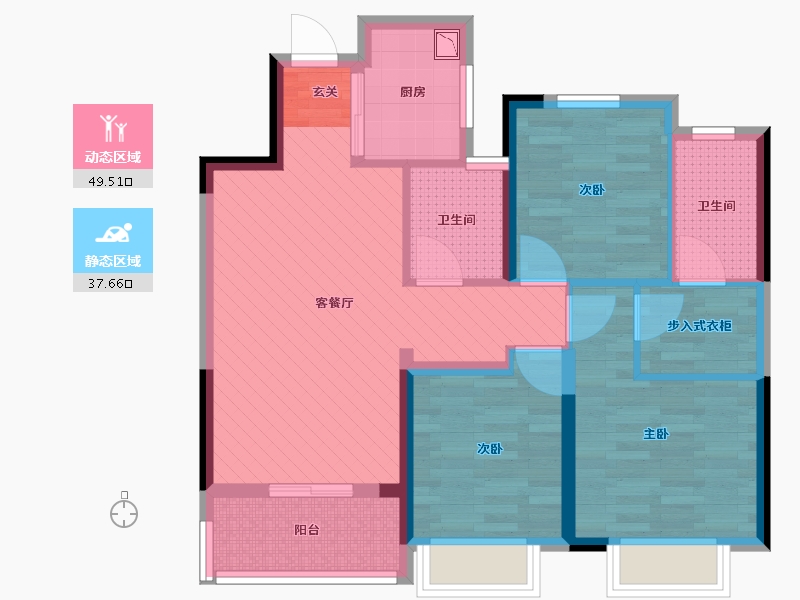 安徽省-合肥市-融创城-75.85-户型库-动静分区