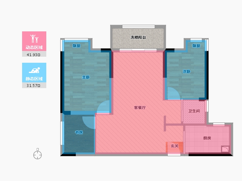 江苏省-南京市-南京万达茂-69.54-户型库-动静分区