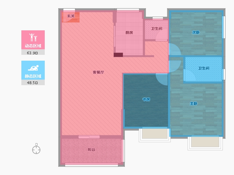 湖北省-襄阳市-浕水壹号-101.49-户型库-动静分区