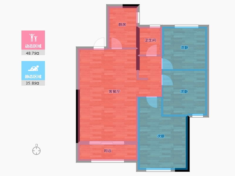 福建省-福州市-世茂上游墅-76.00-户型库-动静分区