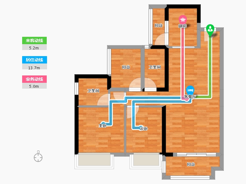 广东省-东莞市-绿地大都会-70.66-户型库-动静线