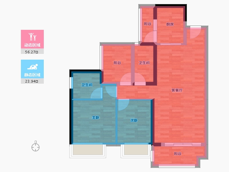 广东省-东莞市-绿地大都会-70.66-户型库-动静分区