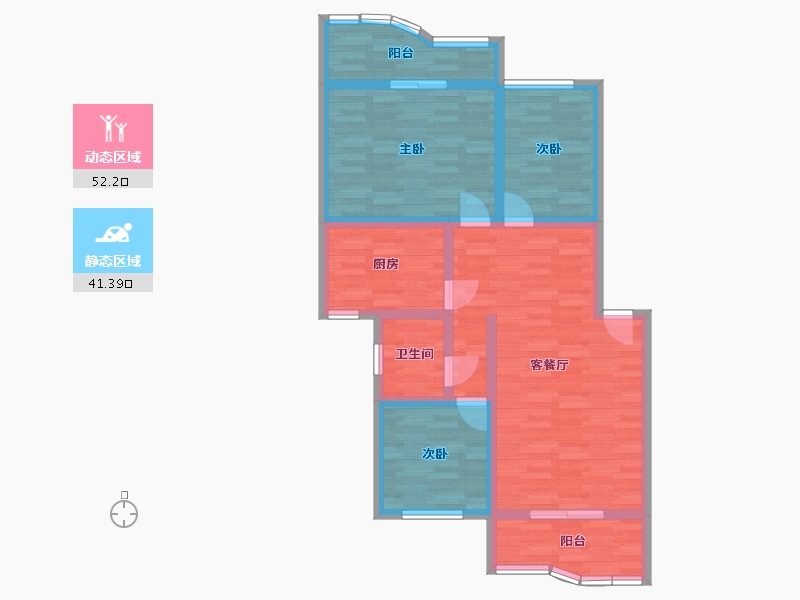 福建省-厦门市-文圃花园-82.46-户型库-动静分区