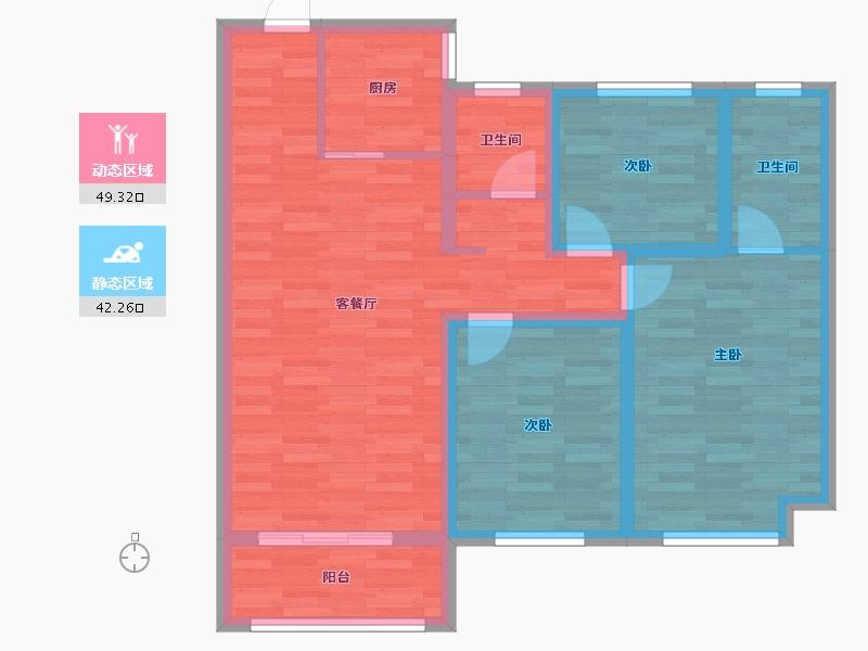 山东省-菏泽市-壹号公馆-81.06-户型库-动静分区