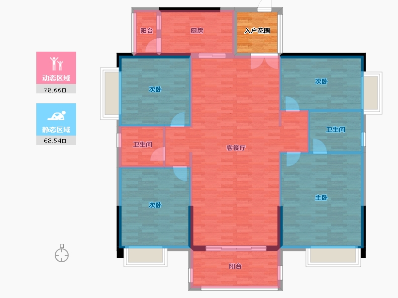 广东省-肇庆市-康耀花园 西区-140.00-户型库-动静分区