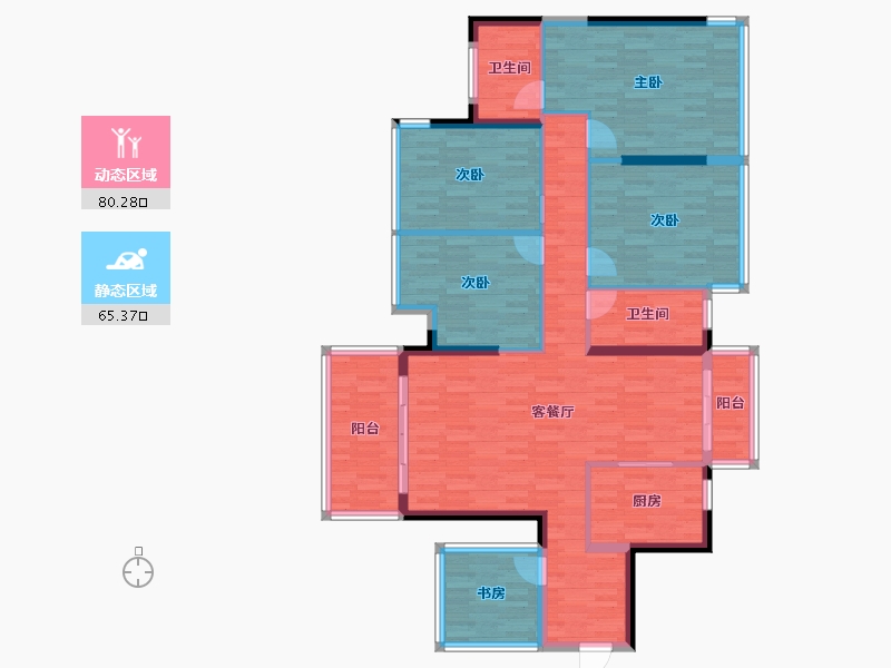 广西壮族自治区-南宁市-盛天公园里-131.43-户型库-动静分区