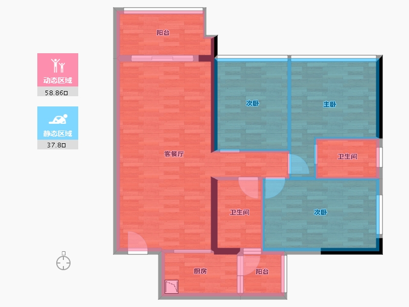 广东省-肇庆市-山林湖-86.76-户型库-动静分区