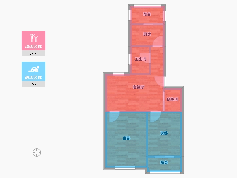 北京-北京市-竹园-48.72-户型库-动静分区