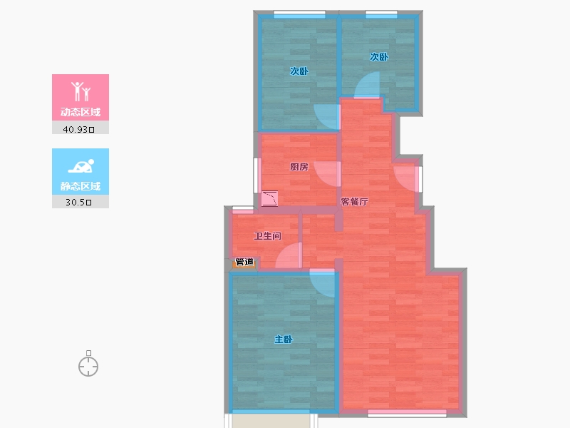 北京-北京市-金地大湖-63.43-户型库-动静分区