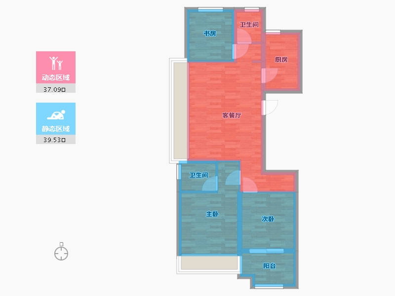 浙江省-杭州市-上实海上海-67.50-户型库-动静分区