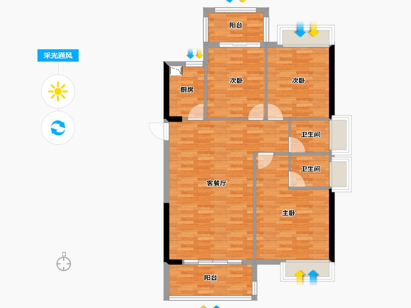 福建省-宁德市-盛大庄园-90.01-户型库-采光通风