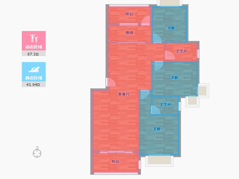 广东省-佛山市-华盛锦溢华庭-99.55-户型库-动静分区