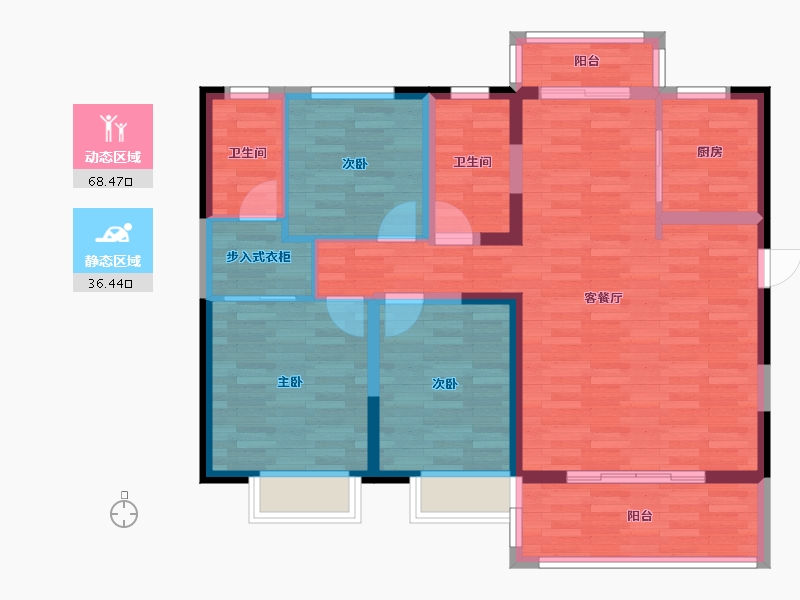 湖北省-宜昌市-长江首府-93.64-户型库-动静分区