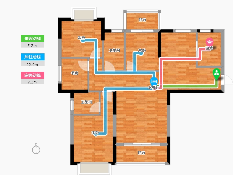 福建省-龙岩市-龙地锦园-97.69-户型库-动静线